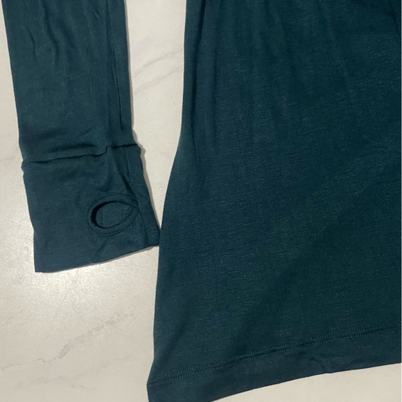 NEW Albion Hunter Green Go Long Crew Long Sleeve Shirt Size Medium Thumb Holes - Picture 5 of 5